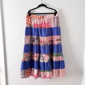 zaket & plover - NWT tiered skirt ankle length ruffle oriental blossom print